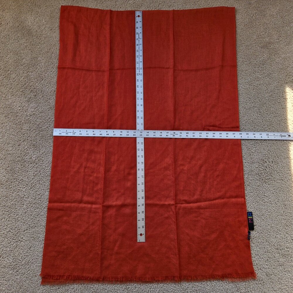 MIR Rusty Orange Cashmere Scarf NWT - Picture 6 of 12